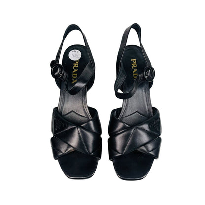 Quilted Leather Sandals W/Heel