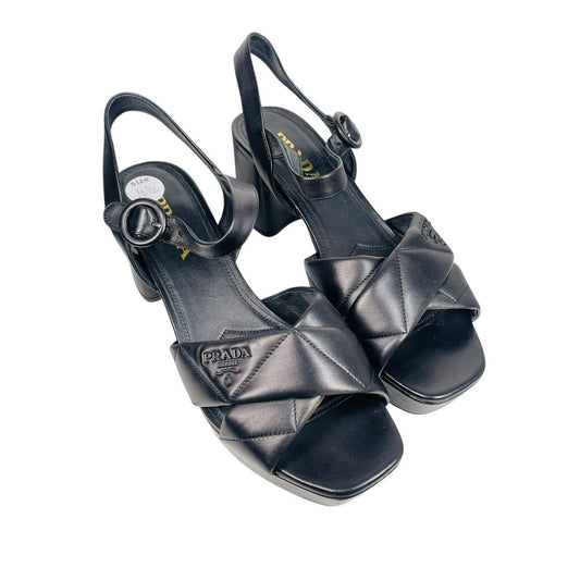 Quilted Leather Sandals W/Heel