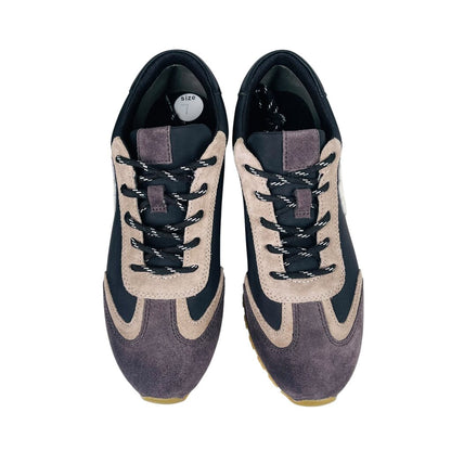 Suede/Nylon Logo Sneakers