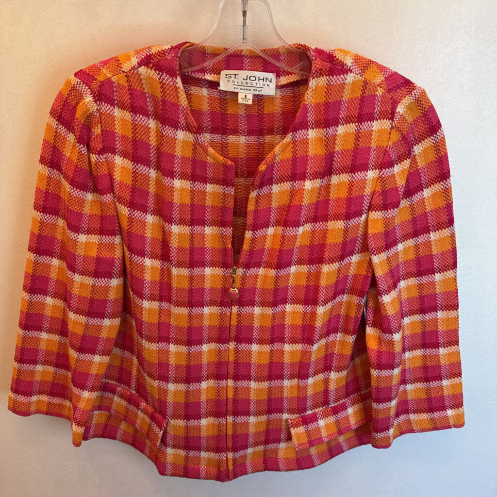 Plaid Zip Front
