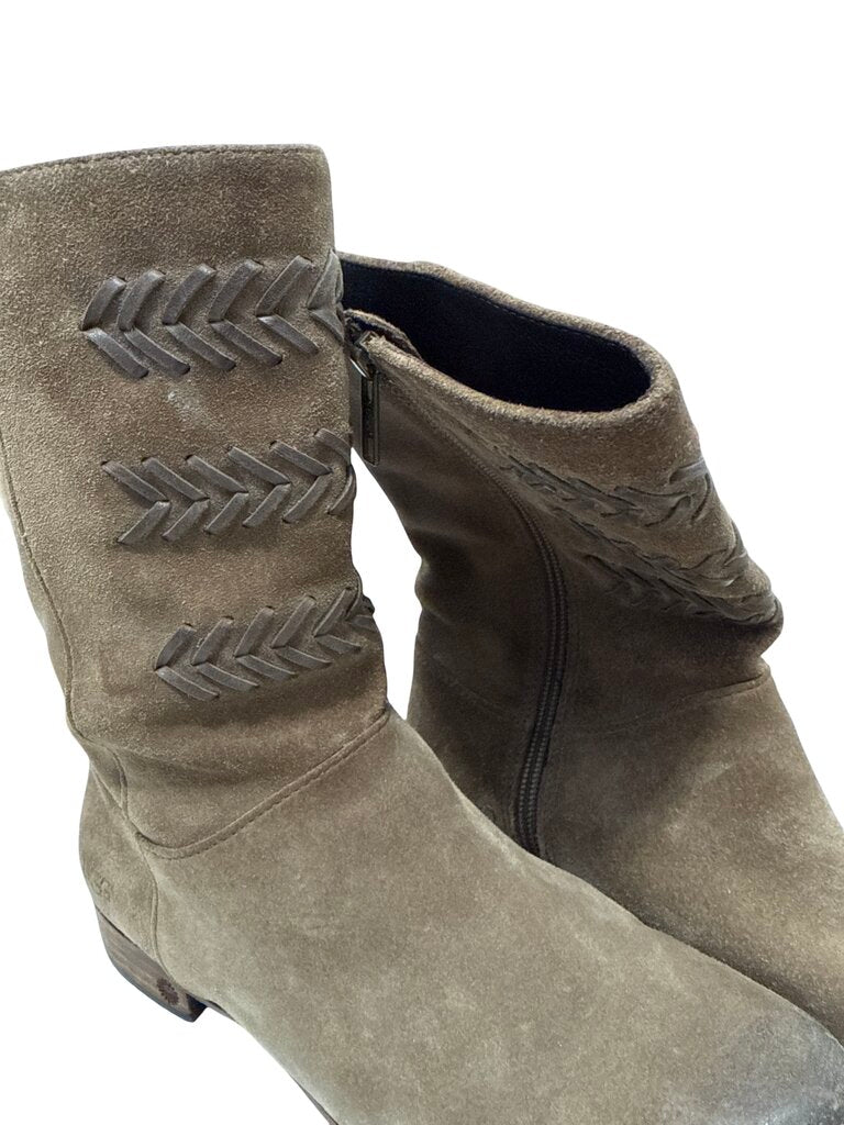 Suede Flat Ankle Side Zip