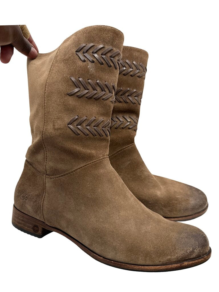 Suede Flat Ankle Side Zip