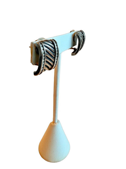 Sterling Silver diamond Cigar band