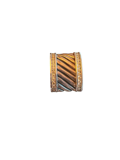 Sterling Silver diamond Cigar band