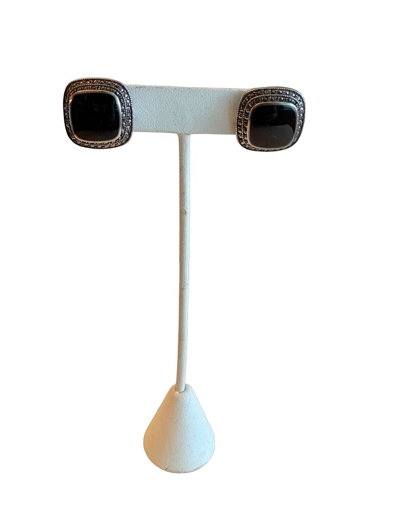 Sterling Silver Black onyx square