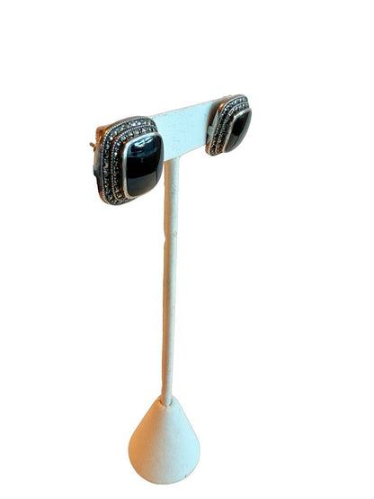 Sterling Silver Black onyx square