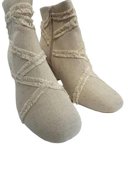 Canvas Bootie W/Heel