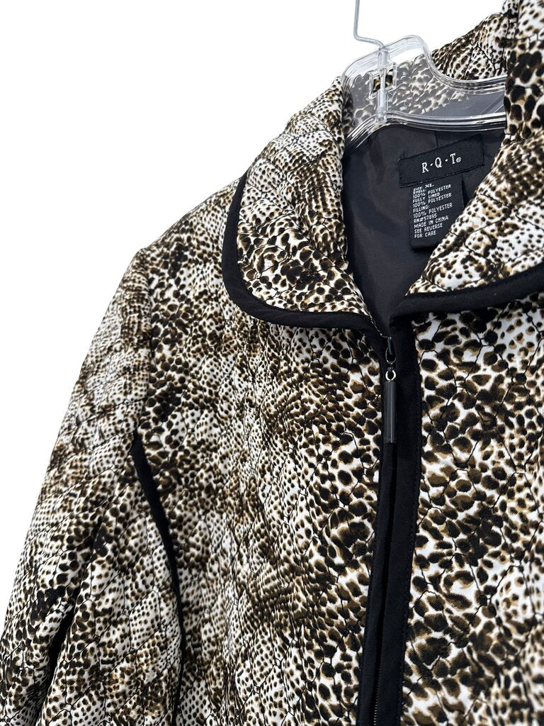 Animal Print Zip Front