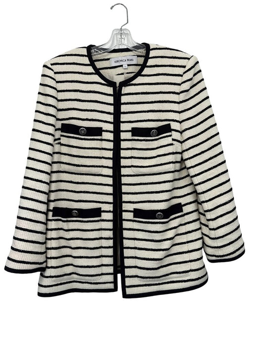 Stripe Cardigan W/Silv Buttons