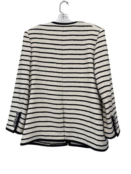 Stripe Cardigan W/Silv Buttons