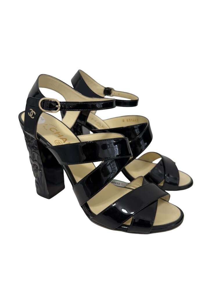 Patent Sandal W/Heel
