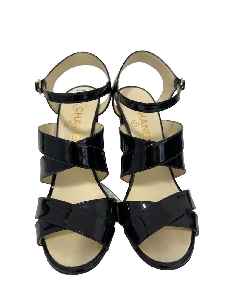 Patent Sandal W/Heel