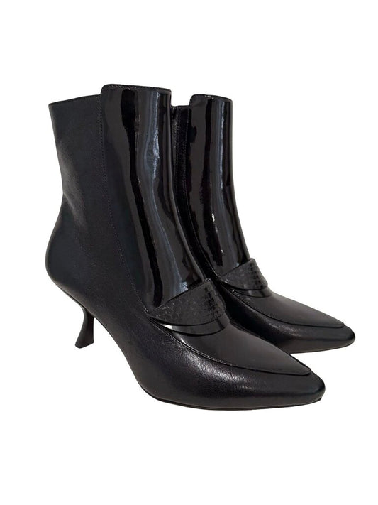 Patent/Leather Ankle W/Heel