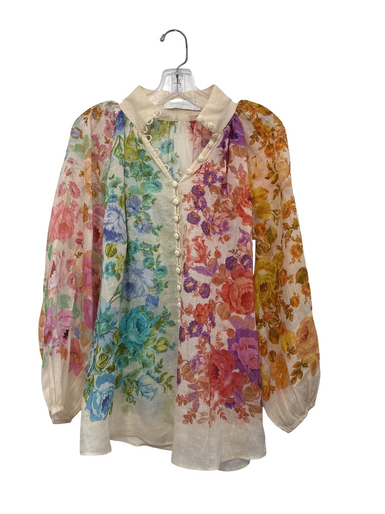 Floral Hi Nk Button Front