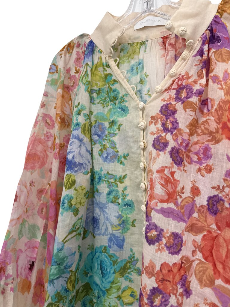 Floral Hi Nk Button Front