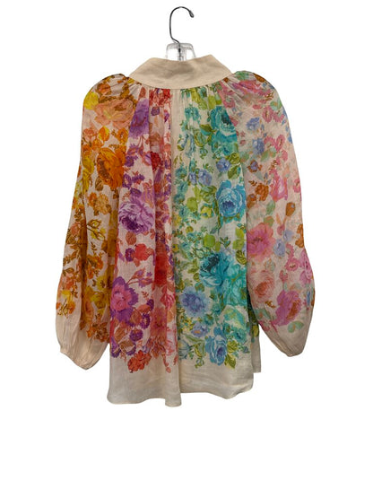 Floral Hi Nk Button Front