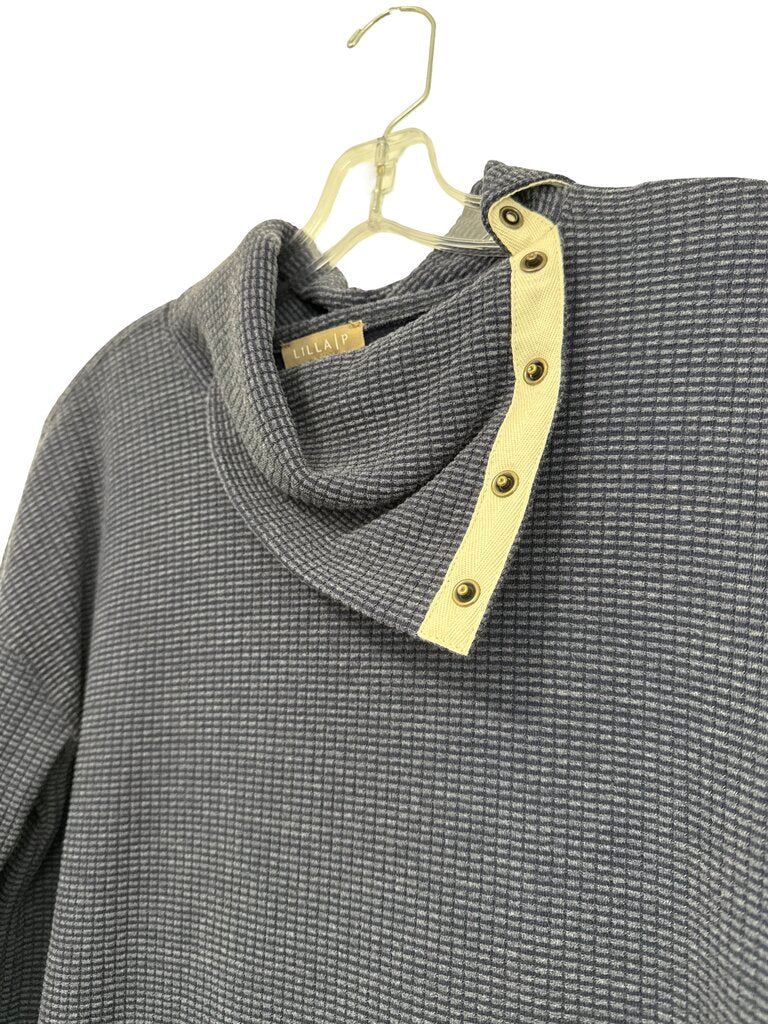 Waffle Knit Snap Neck