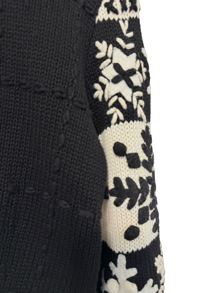 Knit Zip Front Embro Slv