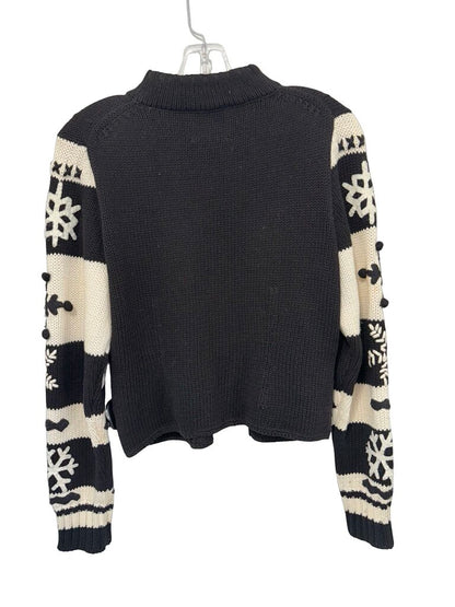 Knit Zip Front Embro Slv