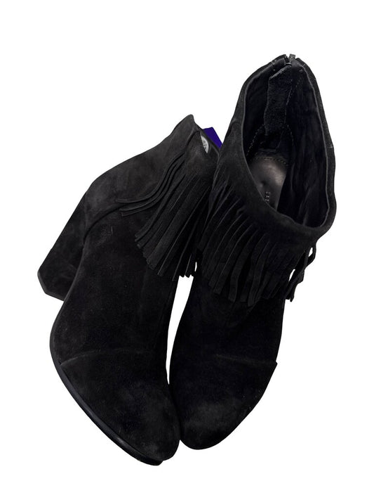 Suede Heel Ankle W/Fringe