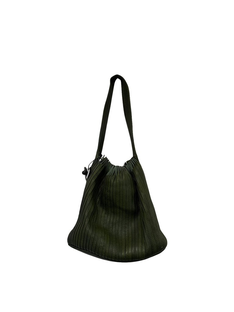 Pleated Leather Shoulder