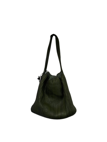 Pleated Leather Shoulder