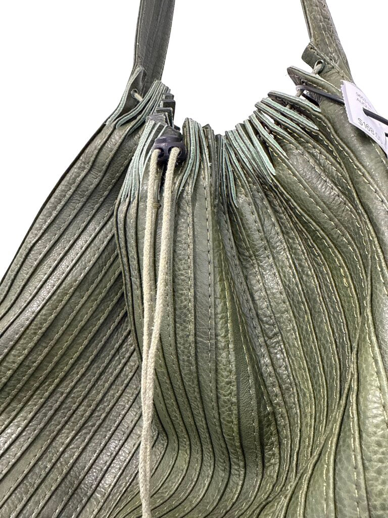 Pleated Leather Shoulder