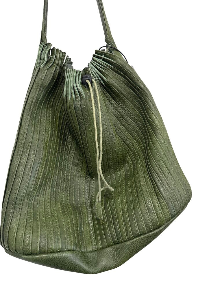 Pleated Leather Shoulder