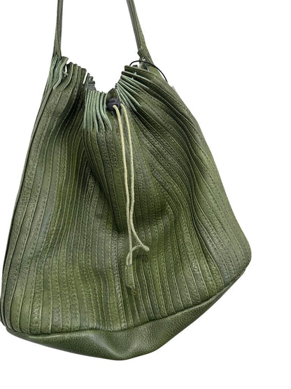 Pleated Leather Shoulder