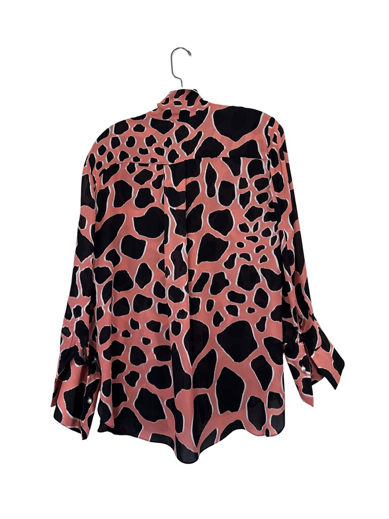 Print Tie Neck Blouse