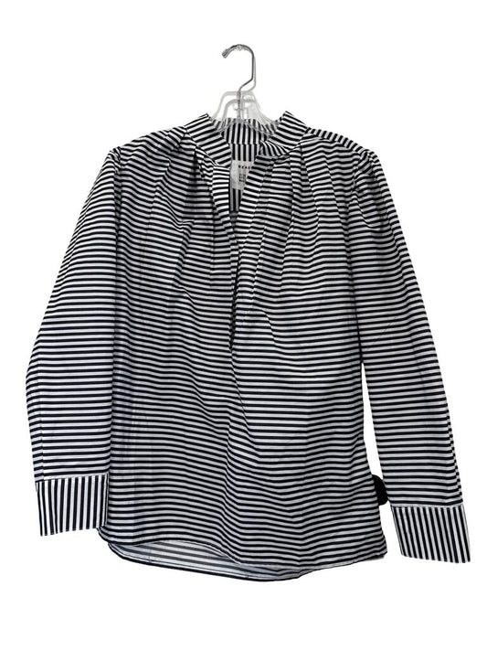 Stripe Pleated Snap Front