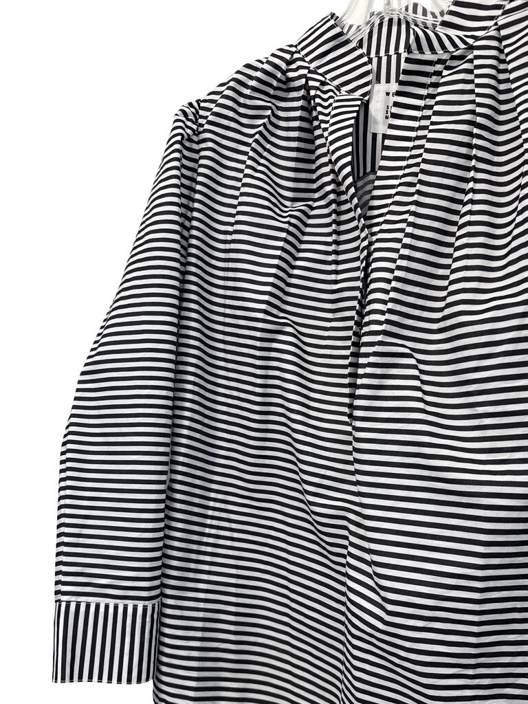 Stripe Pleated Snap Front