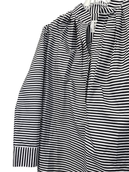 Stripe Pleated Snap Front