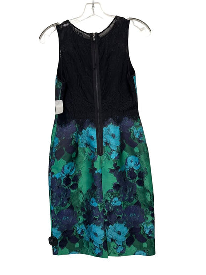 Lace Trim Slvs Floral Print