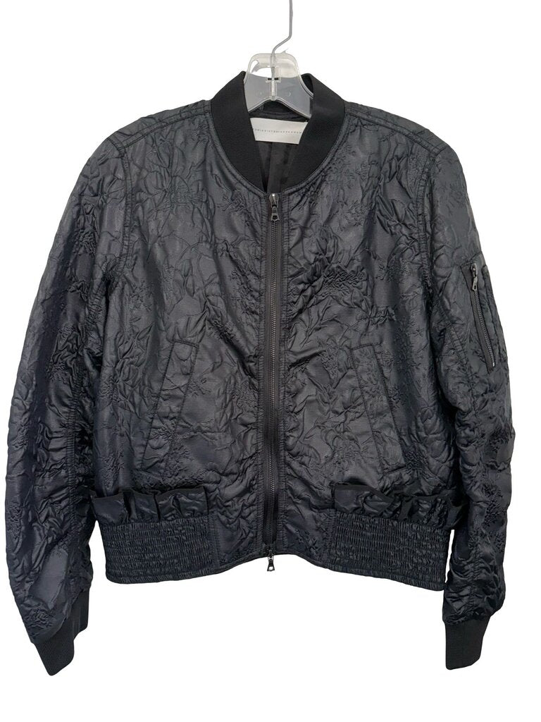 Floral Jacquard Zip Front