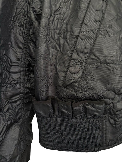 Floral Jacquard Zip Front