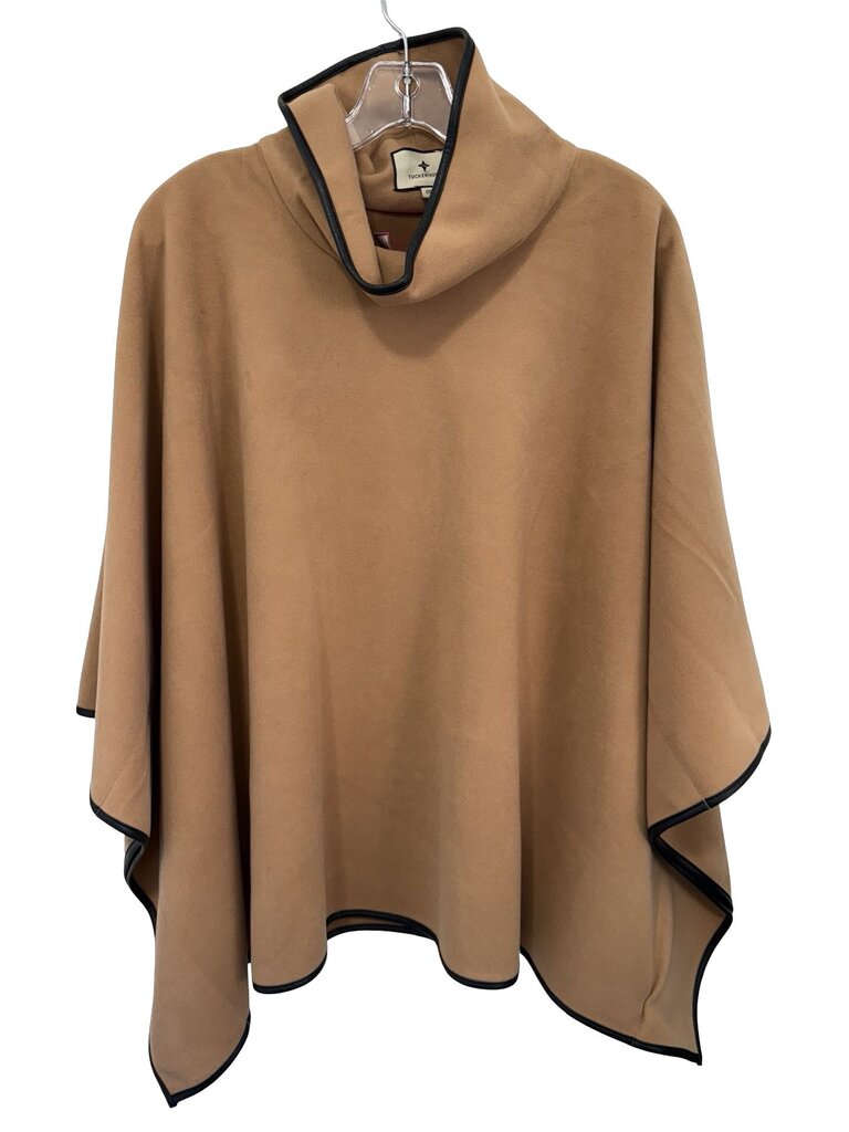 Leather Trim Hi Neck