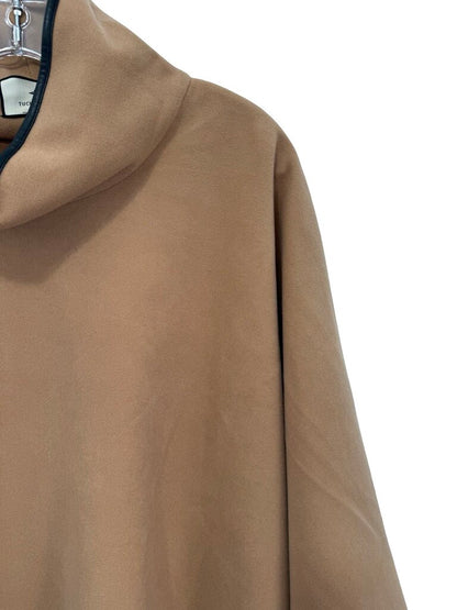 Leather Trim Hi Neck