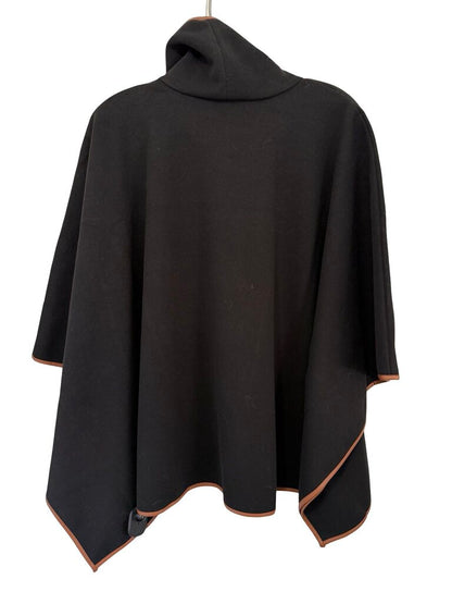 Leather Trim Hi Neck