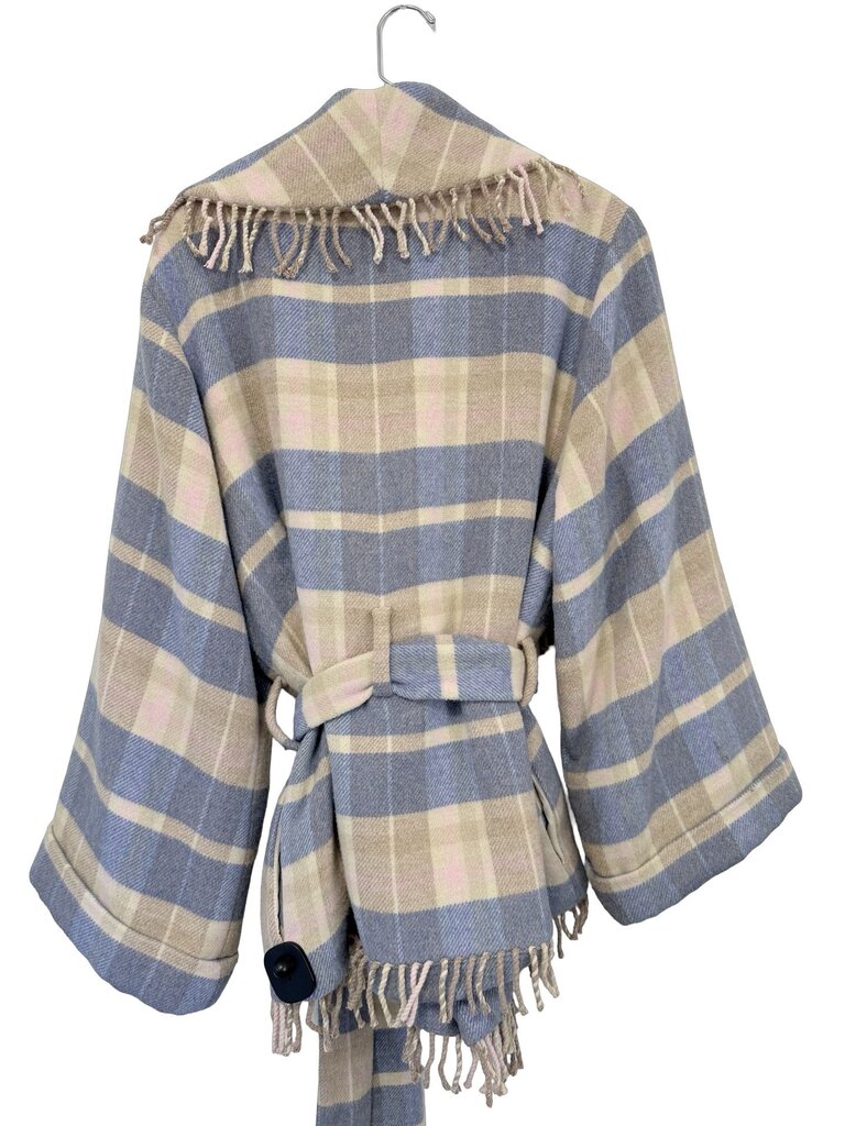 Plaid Wrap W/Belt/Fringe