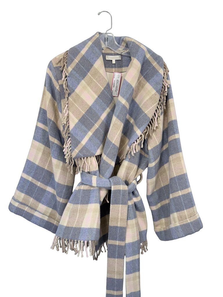 Plaid Wrap W/Belt/Fringe