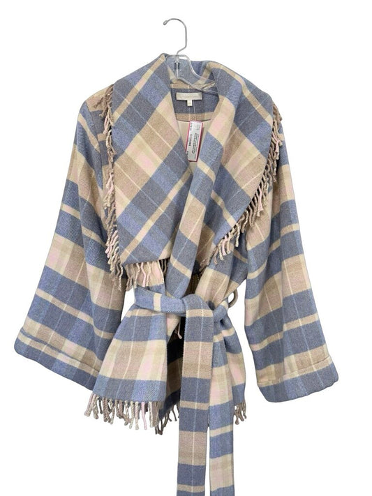 Plaid Wrap W/Belt/Fringe