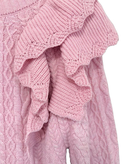 Cable Knit W/Ruffles
