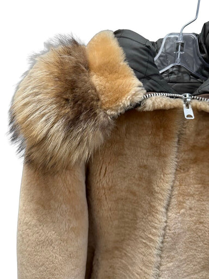 Shearling W/Fox Trim Hood