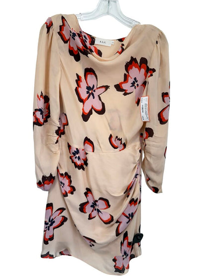 Floral Drape Nk Ruched Slv