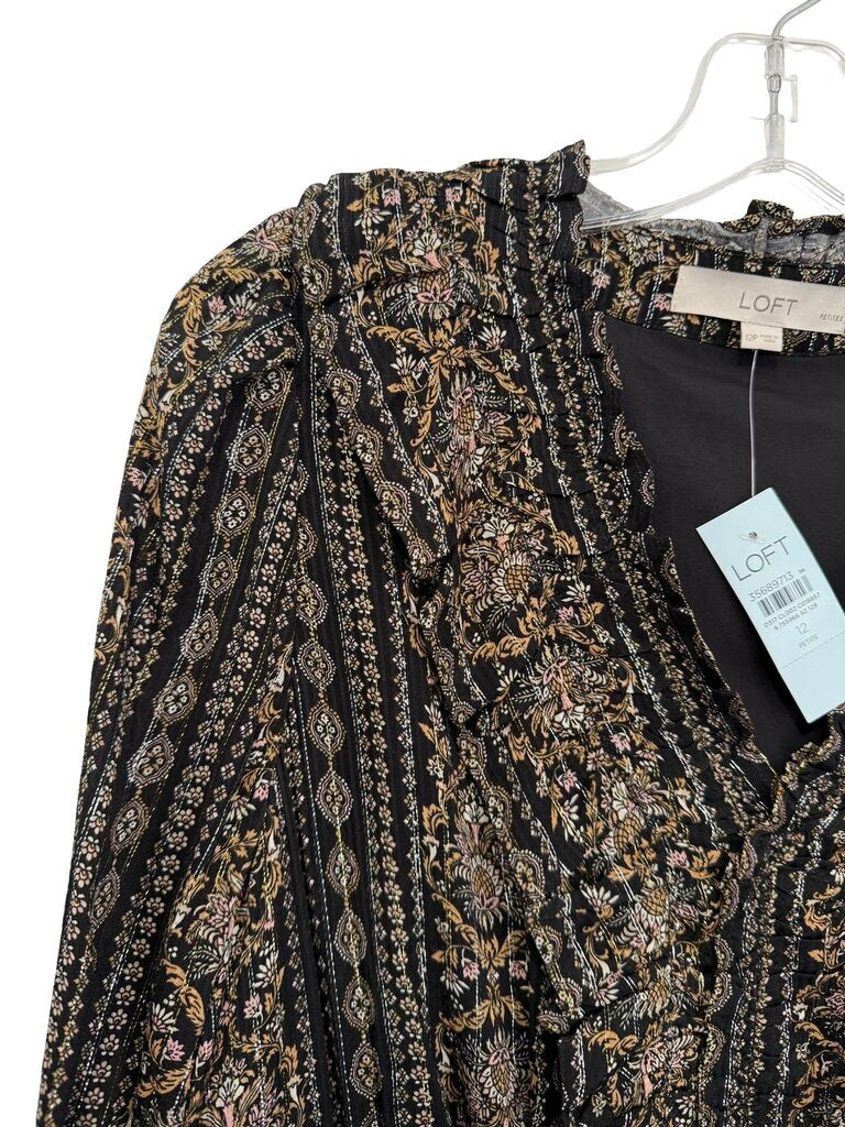 Metallic Floral W/Ruffles NWT