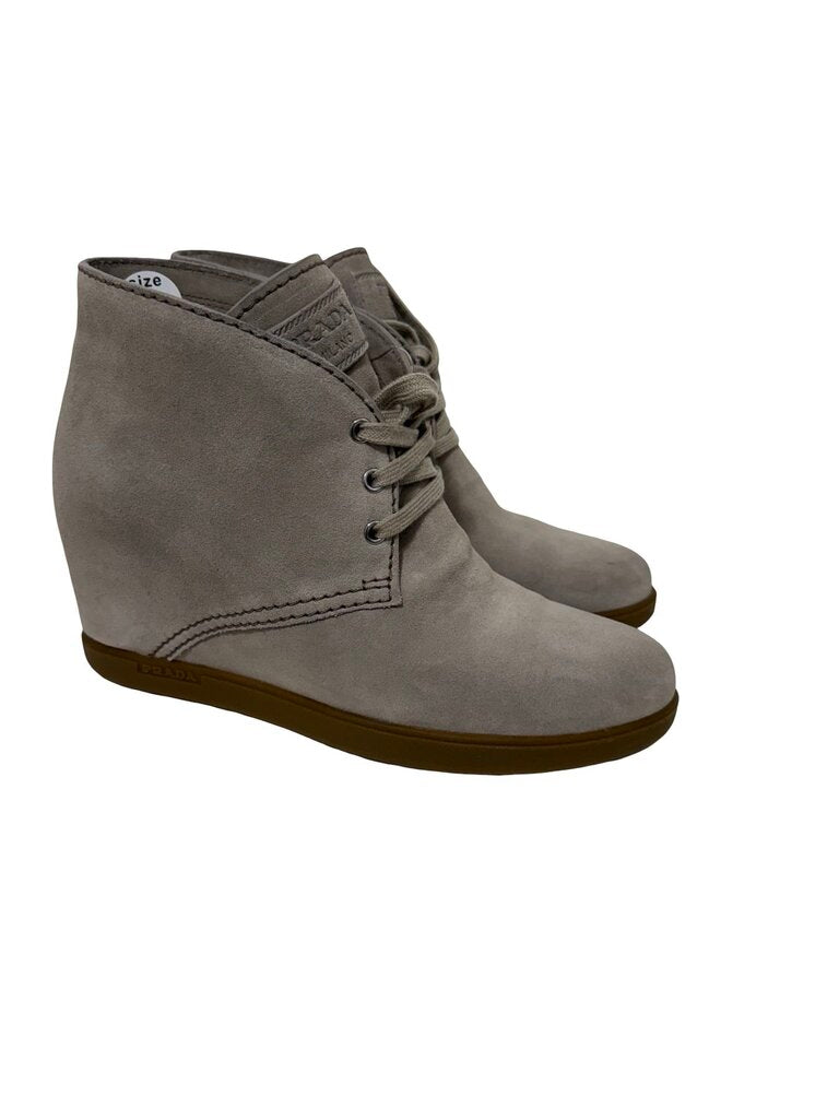 Suede Wedge Bootie W/Box