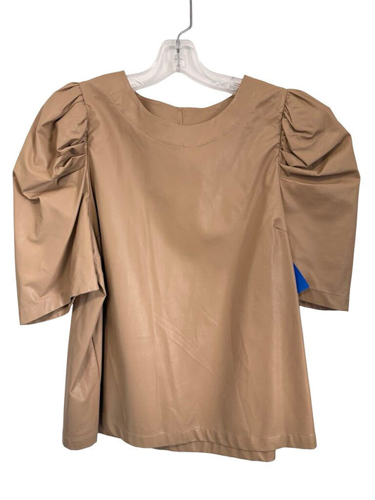 Faux Leather Puff Slv