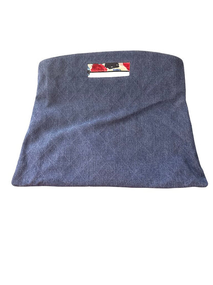 Denim Foldover clutch w/box