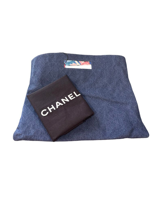 Denim Foldover clutch w/box